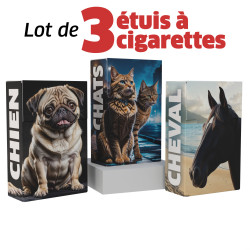 Lot de 3 étuis à cigarettes...